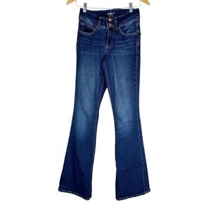 Maurices Everflex Mid Rise Flare Jeans Dark Wash Size 0 Regular